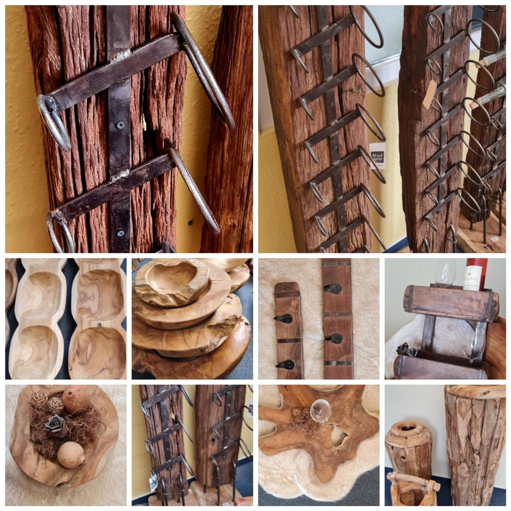 Teakholz Boden Vase groß – Bild 2