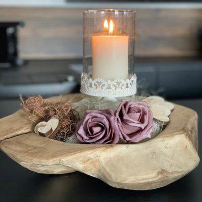 Teakholz Obstschale Dekoschale